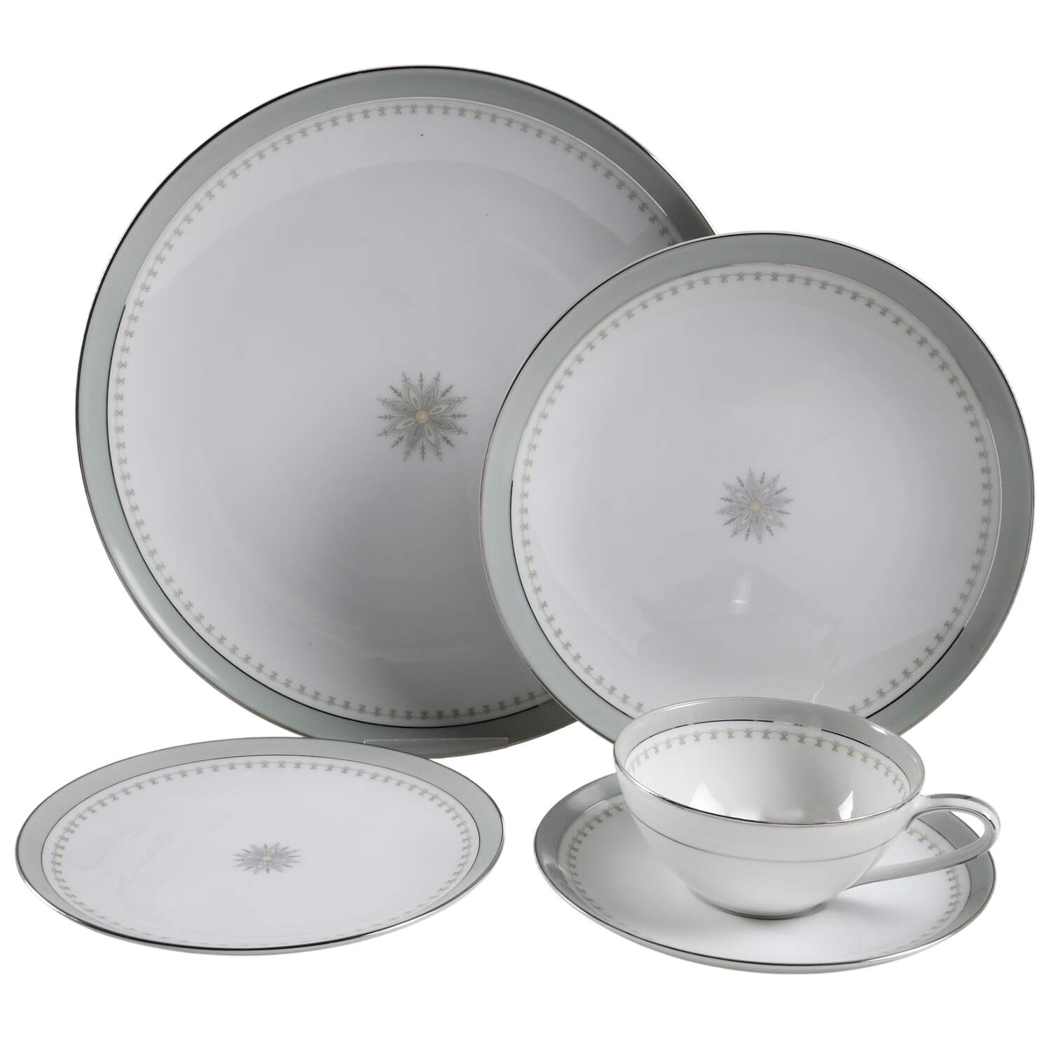 Gotham (Platinum) 5 Piece Place Setting by Noritake-1