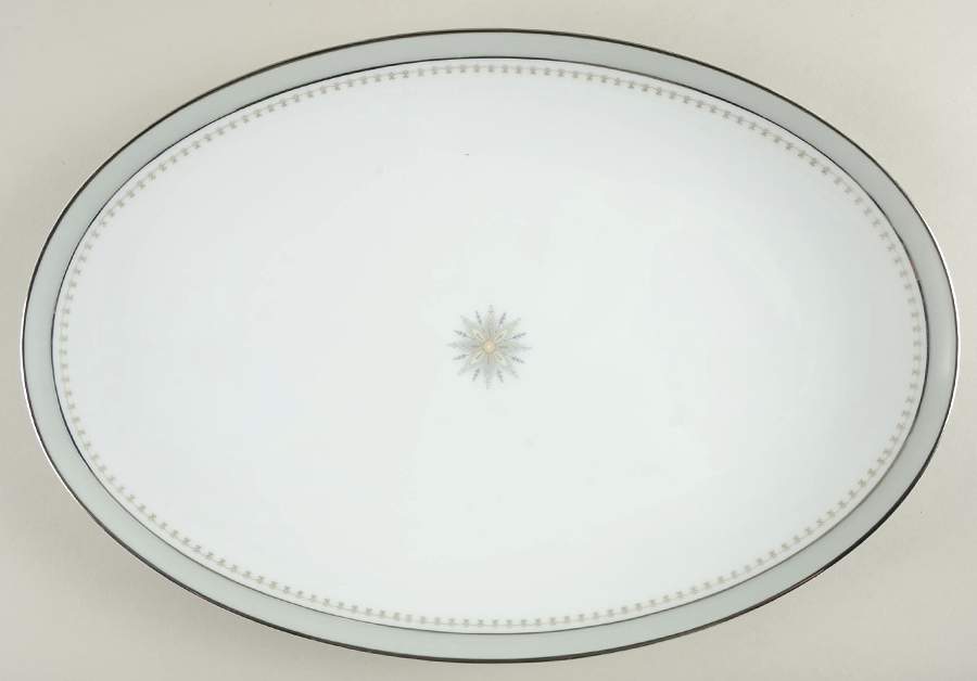 Gotham (Platinum) 16" Oval Serving Platter by Noritake-1