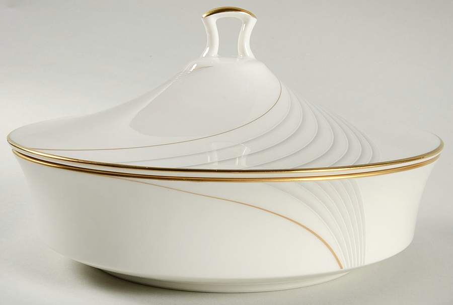Golden Tide Round Covered Vegetable by Noritake-1