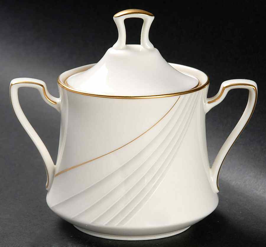 Golden Tide Sugar Bowl & Lid by Noritake-1