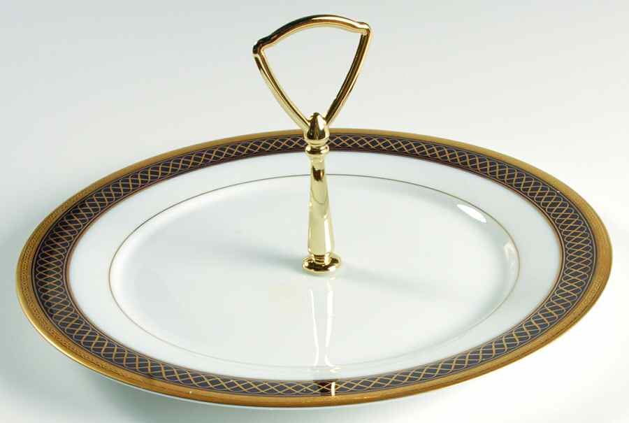 Golden Twilight Round Serving Plate with Handle (DP) by Noritake-1