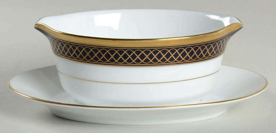 Golden Twilight Gravy Boat with Attached Underplate by Noritake-1