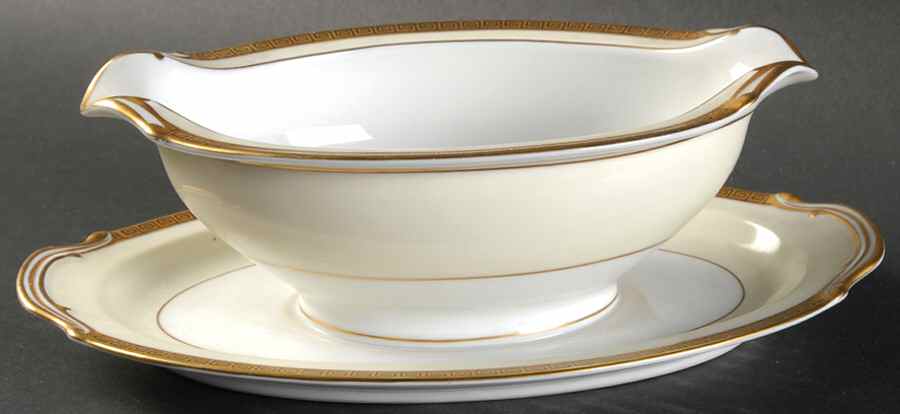 Gracewood Gravy Boat with Attached Underplate by Noritake-1