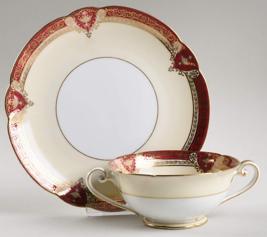 Graceland Footed Cream Soup Bowl & Saucer Set by Noritake-1