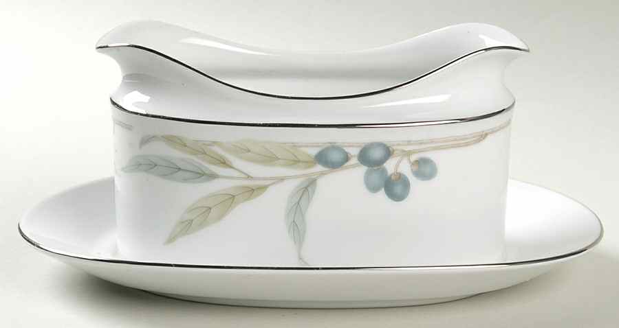 Grape Arbor Gravy Boat with Attached Underplate by Noritake-1