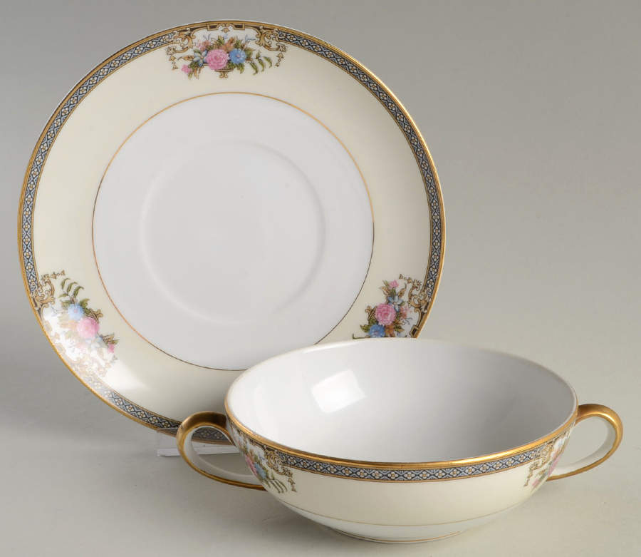 Grasmere Flat Cream Soup Bowl & Saucer Set by Noritake-1