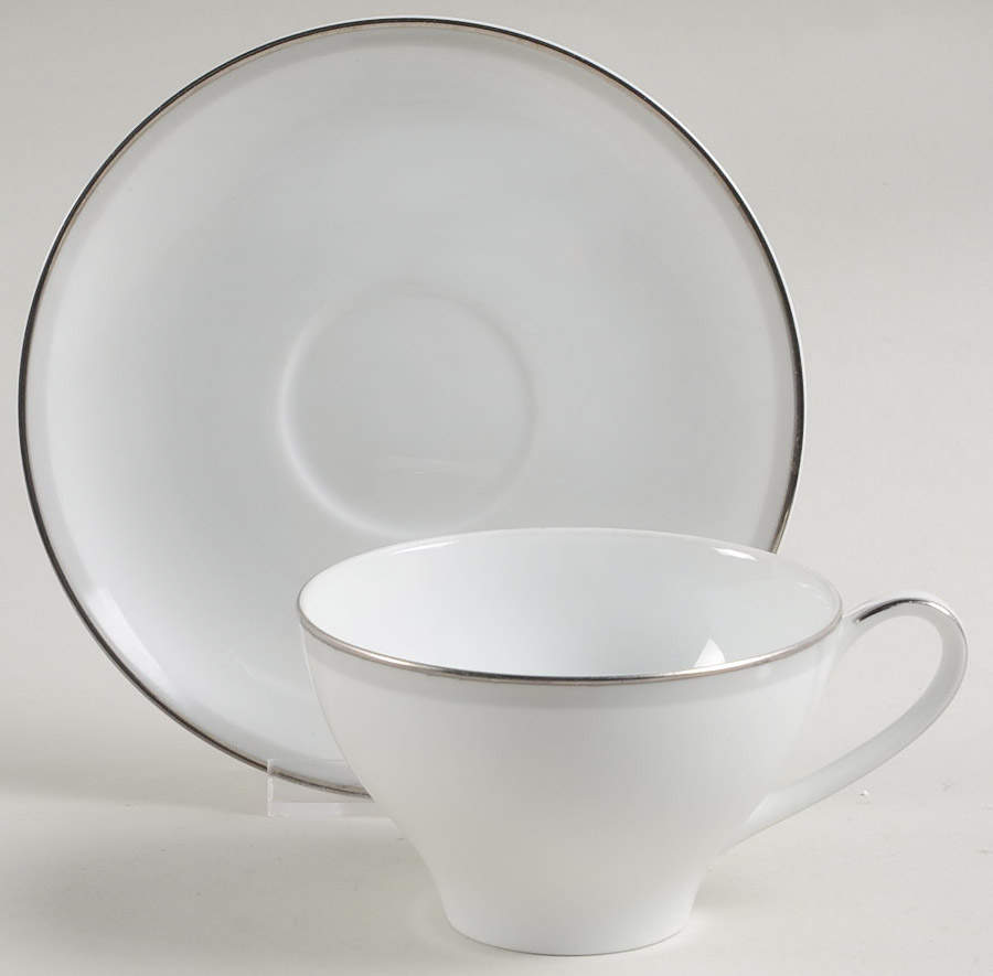 Graytone Flat Cup & Saucer Set by Noritake-1