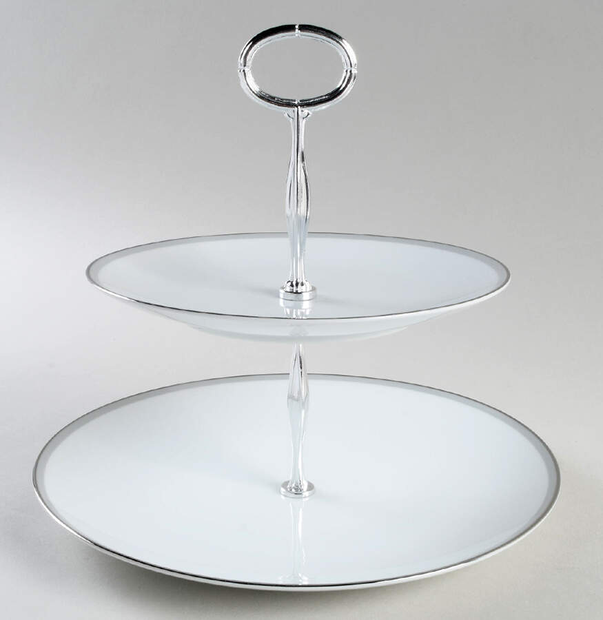 Graytone 6 5/8"-10"  2 Tiered Serving Tray (Dp, Sp) HC by Noritake-1