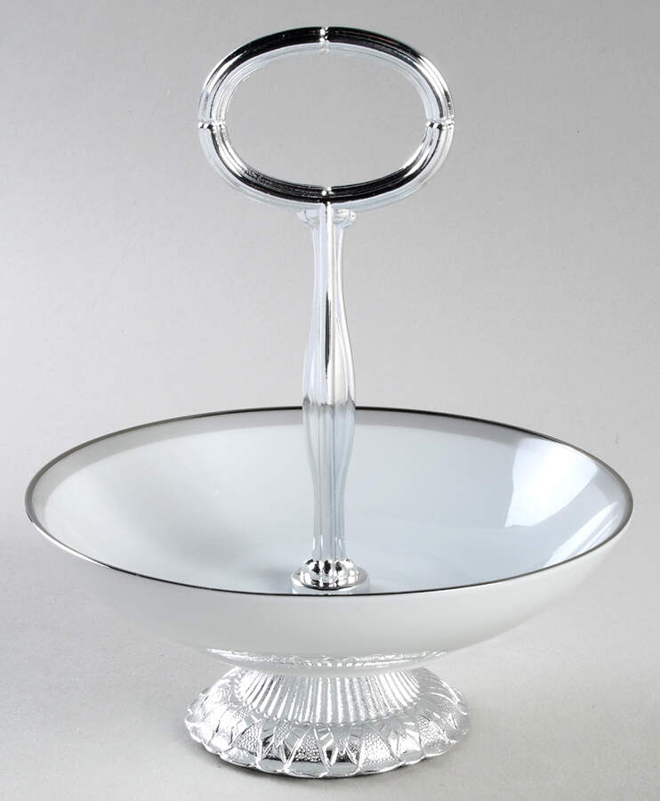 Graytone 6"-7" Handled Footed Nut Dish HC by Noritake-1