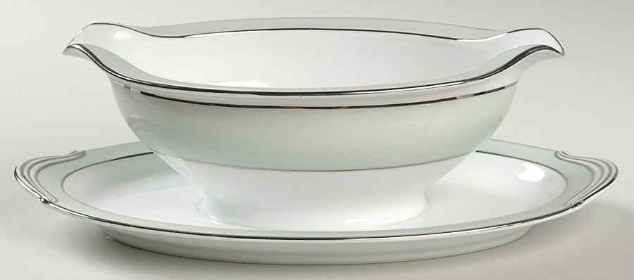 Greencourt Gravy Boat with Attached Underplate by Noritake-1
