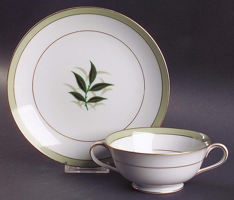Greenbay Footed Cream Soup Bowl & Saucer Set by Noritake-1