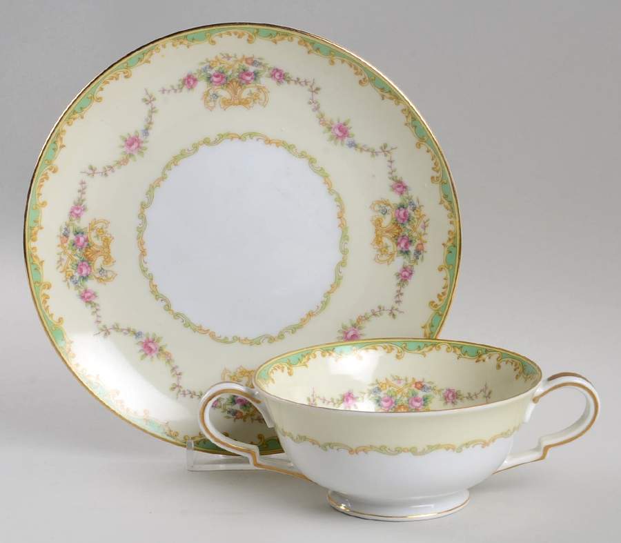 Greenbrier Footed Cream Soup Bowl & Saucer Set by Noritake-1