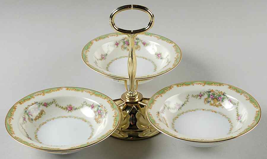 Greenbrier 7" x 12" 3-Part Relish & Metal Stand (FR) HC by Noritake-1