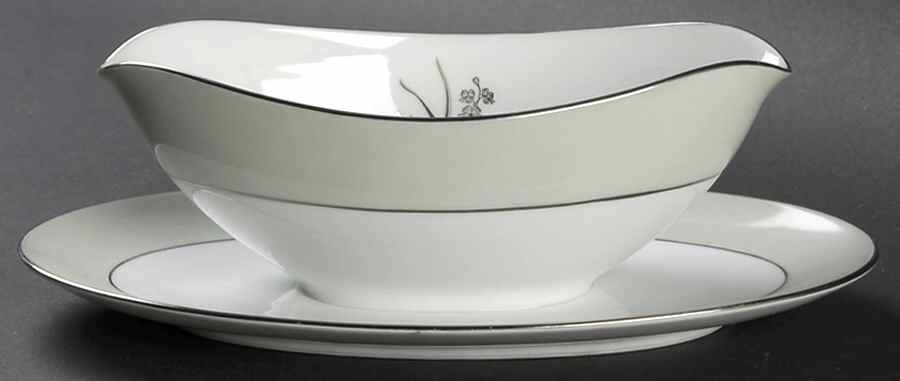 Greencrest Gravy Boat with Attached Underplate by Noritake-1