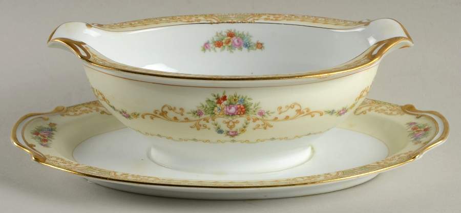 Grenadier Gravy Boat with Attached Underplate by Noritake-1