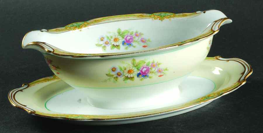 Grenolene Gravy Boat with Attached Underplate by Noritake-1