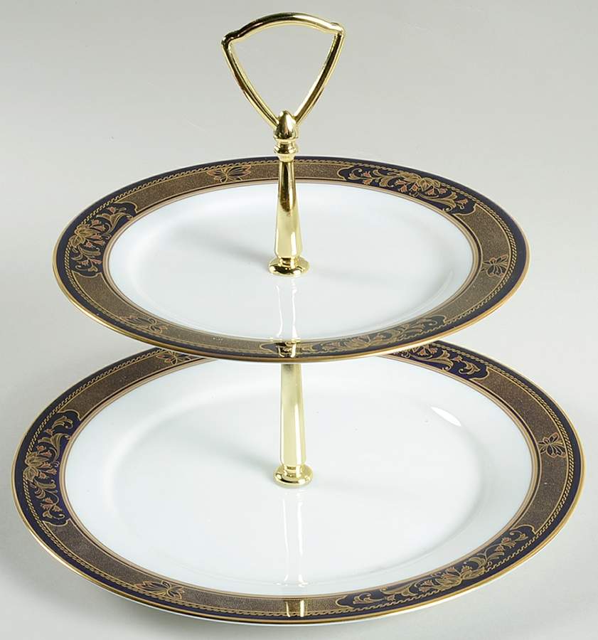Grenoble 2 Tiered Serving Tray (Dinner & Salad Plate) by Noritake-1