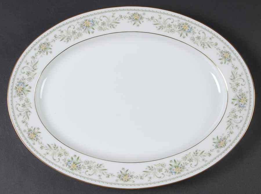 Green Hill 13" Oval Serving Platter by Noritake-1