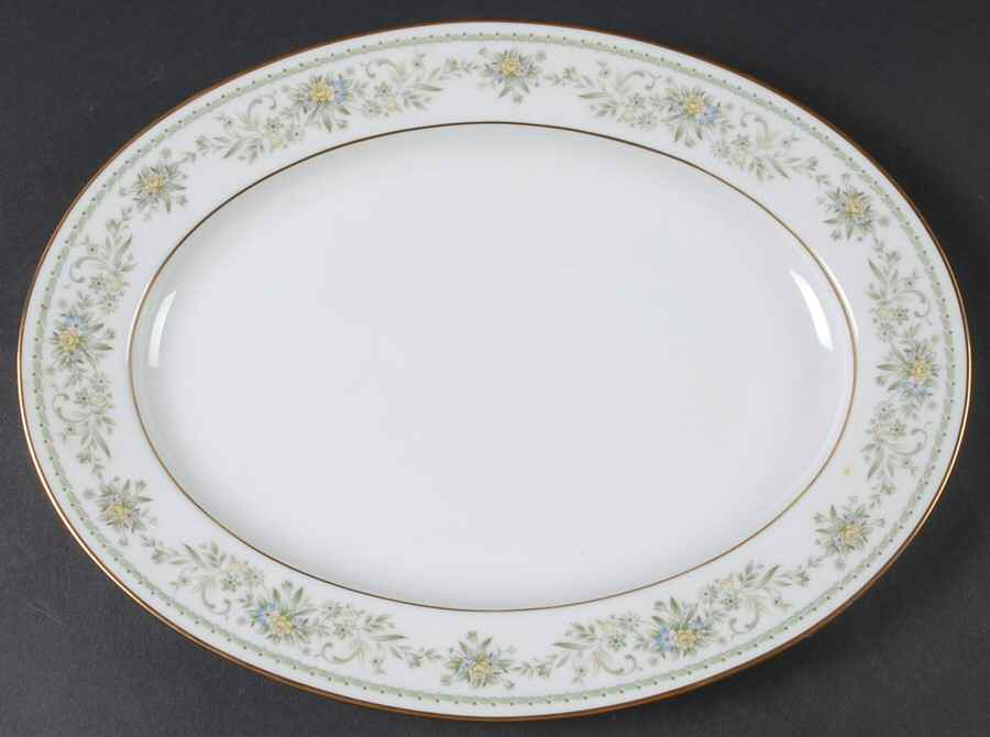 Green Hill 11" Oval Serving Platter by Noritake-1