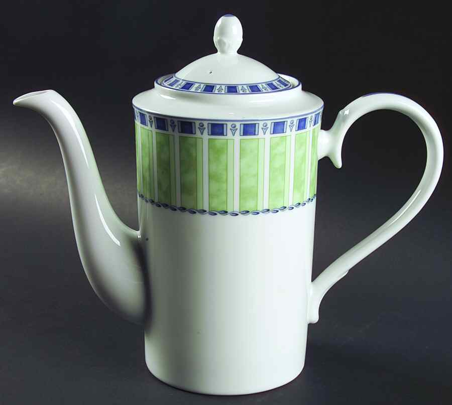 Green Icicle Tea/Coffee Pot & Lid by Noritake-1