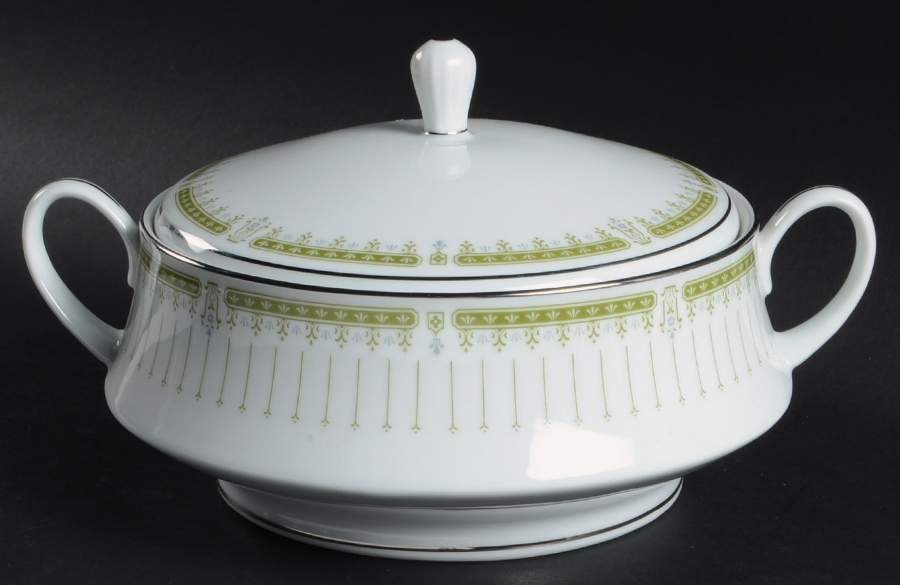Green Point Round Covered Vegetable by Noritake-1