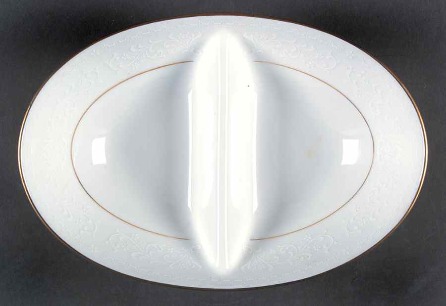 Guenevere 10" Oval Divided Vegetable Bowl by Noritake-1