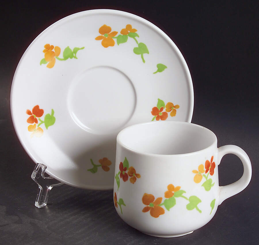 Happy Days Flat Cup & Saucer Set by Noritake-1