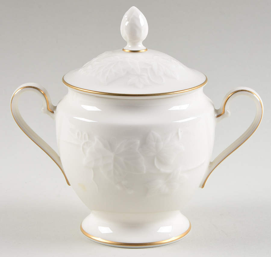 Halls of Ivy (Gold Trim) Sugar Bowl & Lid by Noritake-1