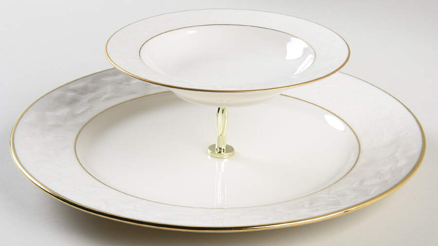 Halls of Ivy (Gold Trim) 3 1/4"-3 7/8" Chip & Dip/Veg Set 2 Pce (DP/FR) HC by Noritake-1