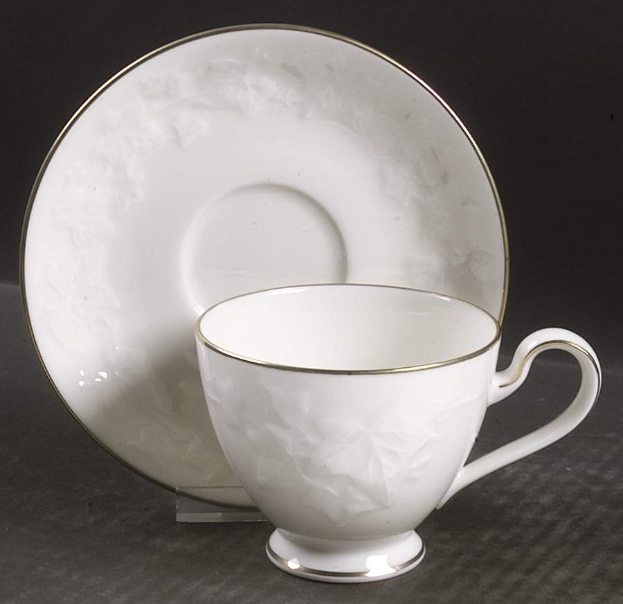 Halls of Ivy (Gold Trim) Footed Cup & Saucer Set by Noritake-1