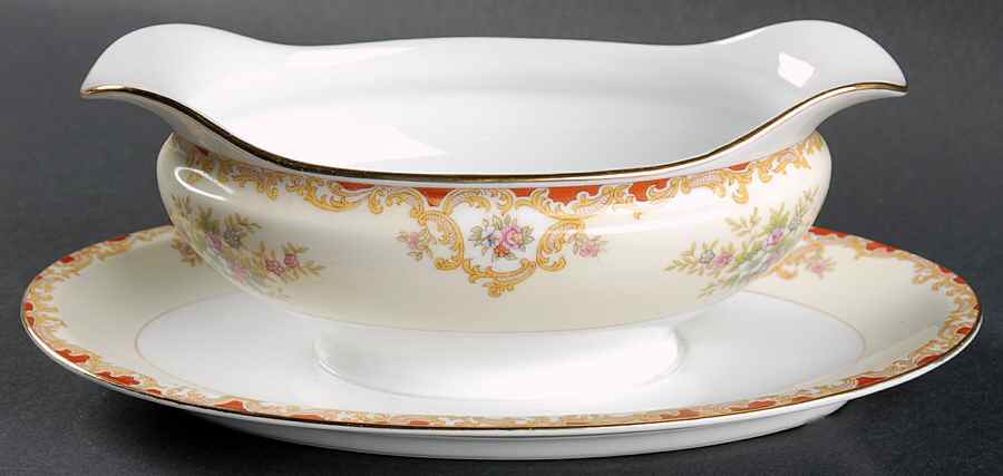 Hampton Gravy Boat with Attached Underplate by Noritake-1