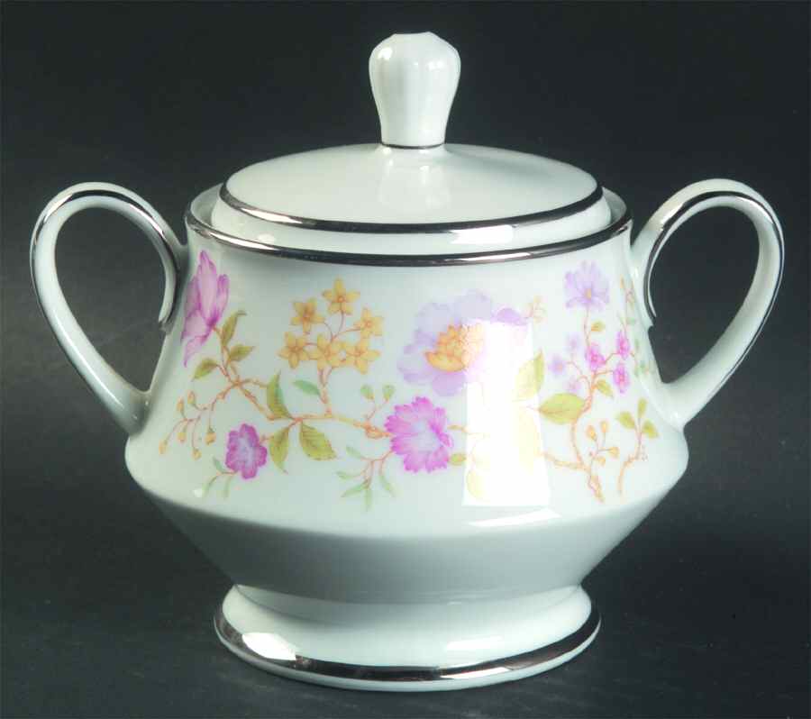 Harmony (Platinum Trim) Sugar Bowl & Lid by Noritake-1