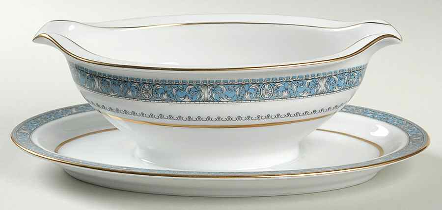 Harcourt Gravy Boat with Attached Underplate by Noritake-1