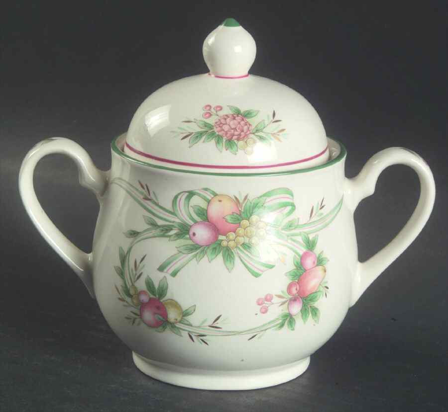 Harvest Ribbon Sugar Bowl & Lid by Noritake-1
