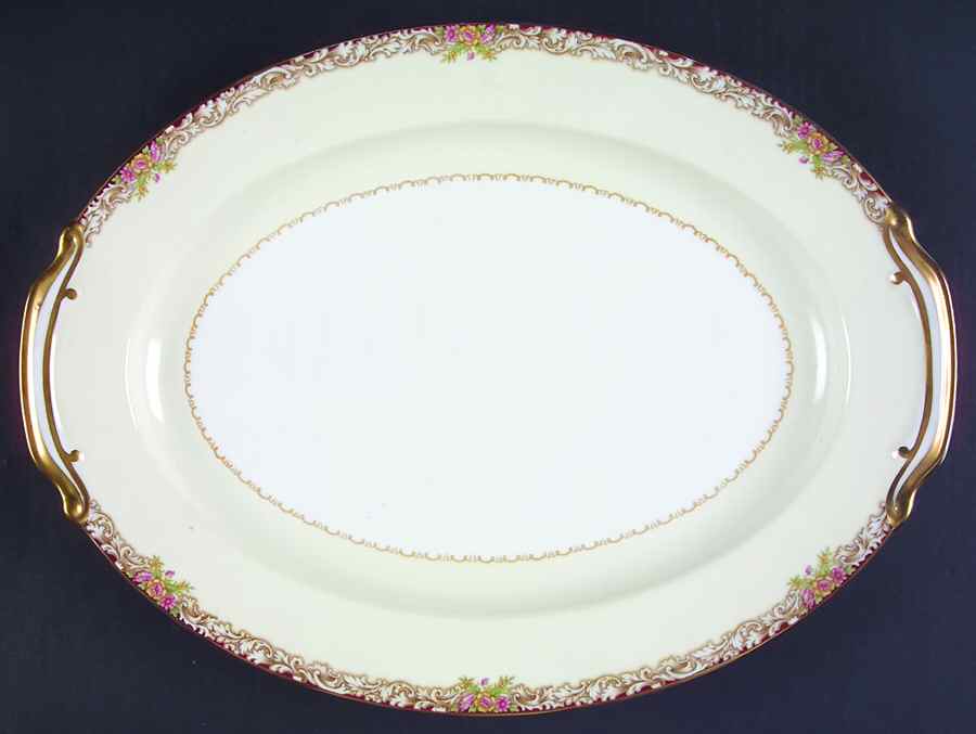 Harmony (Gold Trim) 16" Oval Serving Platter by Noritake-1