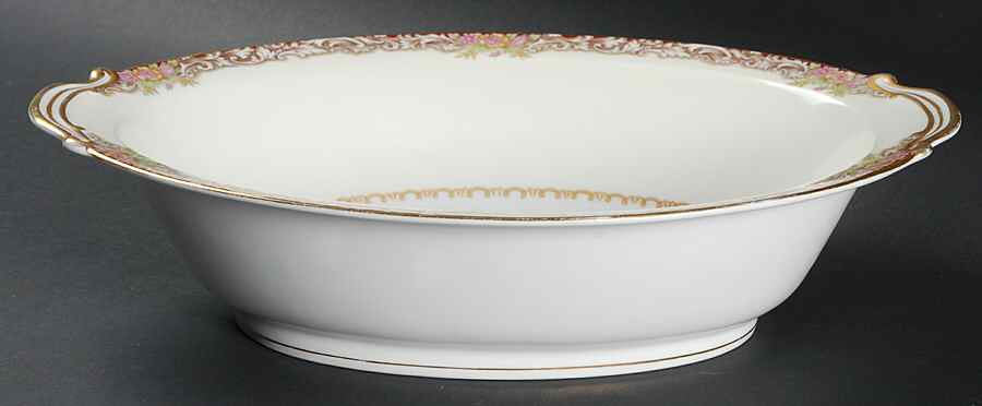 Harmony (Gold Trim) 10" Oval Vegetable Bowl by Noritake-1