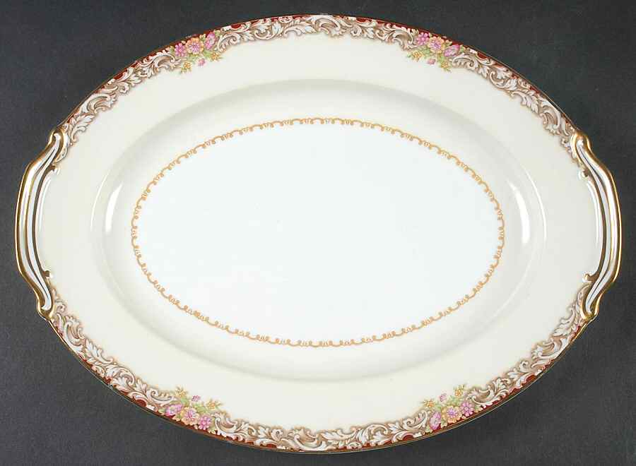 Harmony (Gold Trim) 11" Oval Serving Platter by Noritake-1