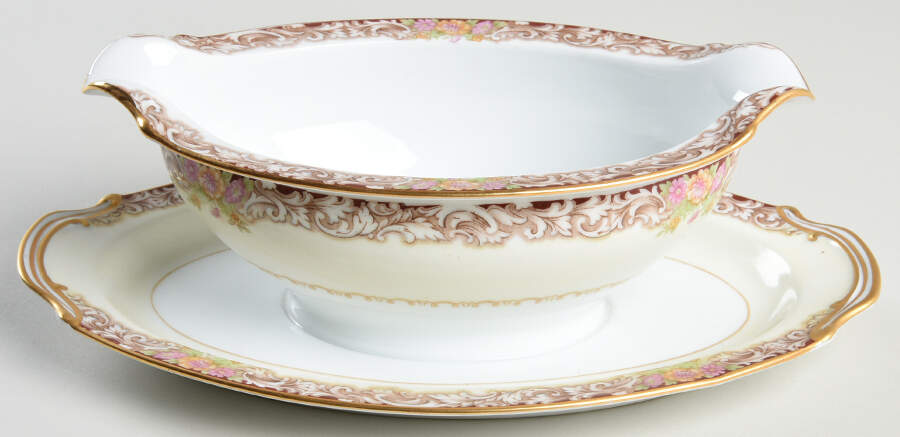Harmony Gravy Boat with Attached Underplate by Noritake-1