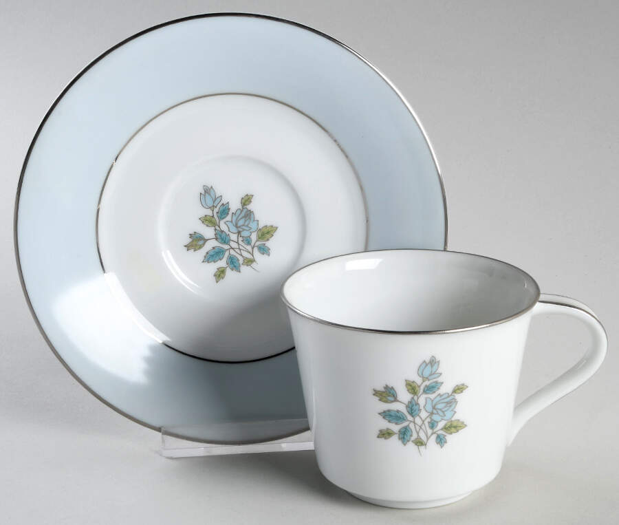 Harvard Rose Footed Cup & Saucer Set by Noritake-1