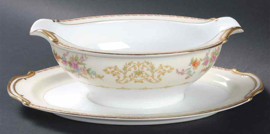 Hartsen Gravy Boat with Attached Underplate by Noritake-1