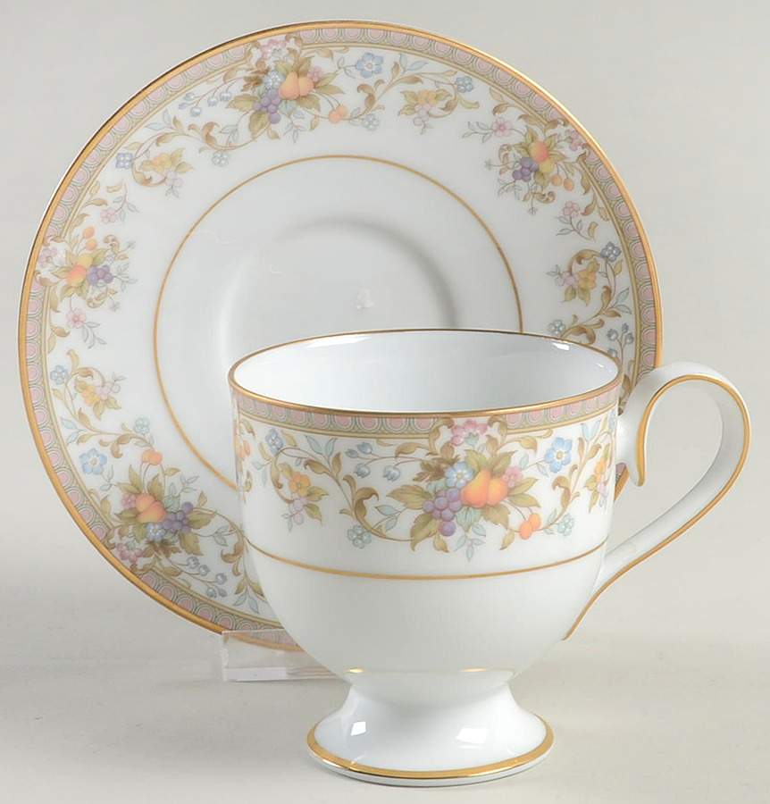 Harvesting Footed Cup & Saucer Set by Noritake-1