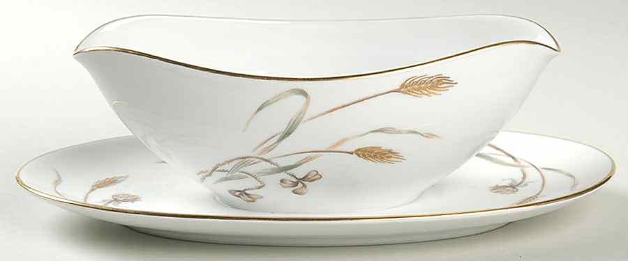 Harvester Gravy Boat with Attached Underplate by Noritake-1