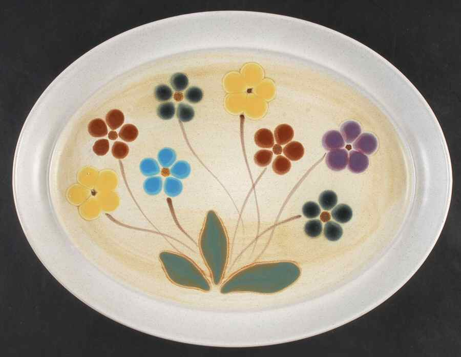Happy Time 14" Oval Serving Platter by Noritake-1