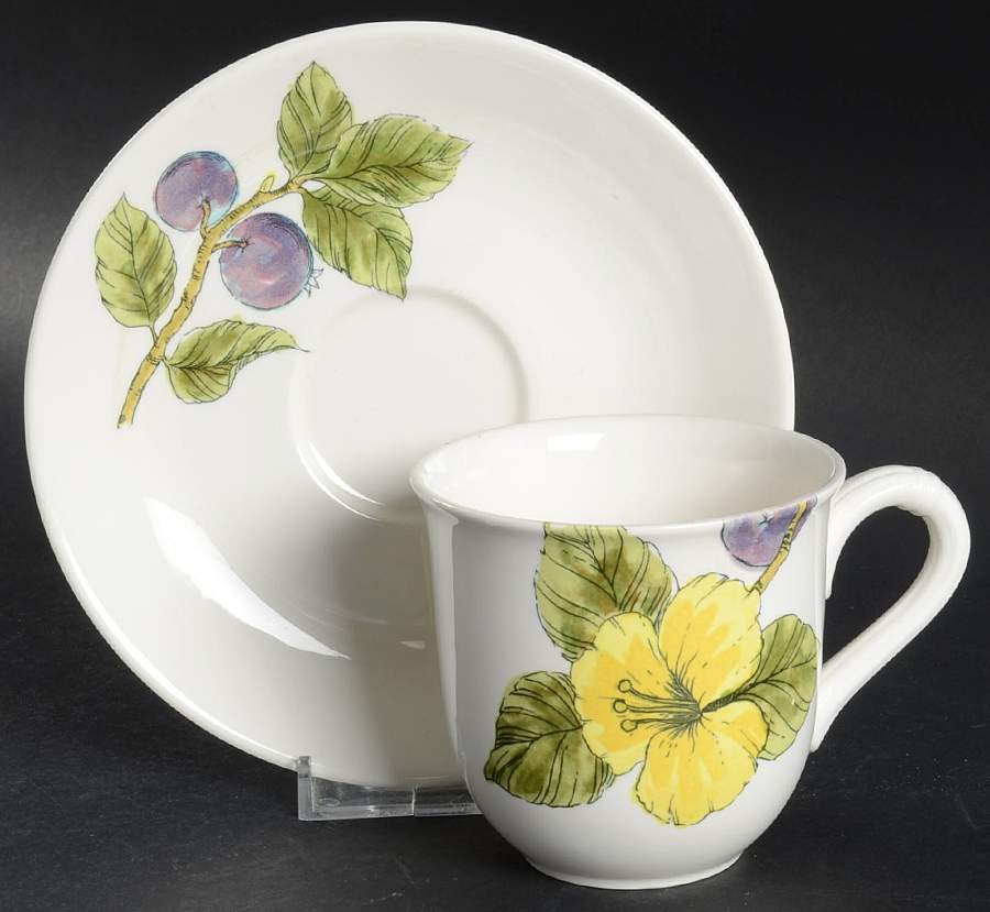 Harvest Time Flat Cup & Saucer Set by Noritake-1