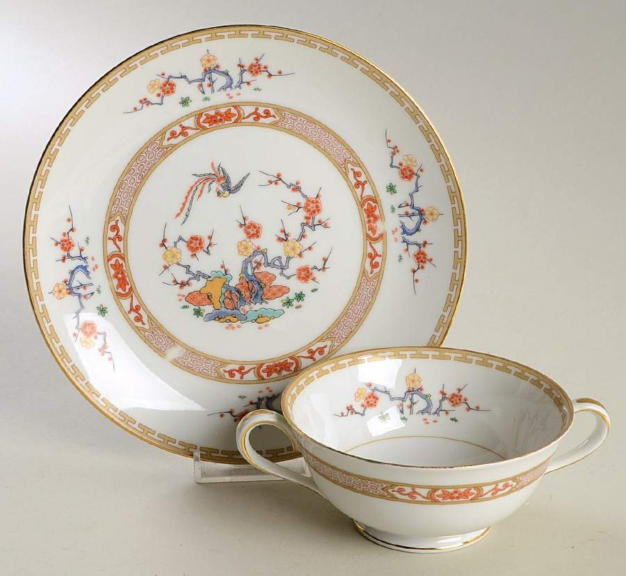 Hawthorne Footed Cream Soup Bowl & Saucer Set by Noritake-1