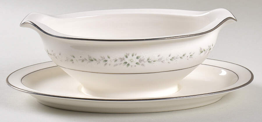 Heather Gravy Boat with Attached Underplate by Noritake-1