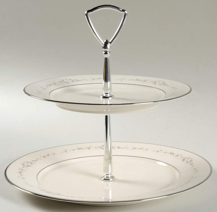 Heather 2 Tiered Serving Tray (Dinner & Salad Plate) by Noritake-1