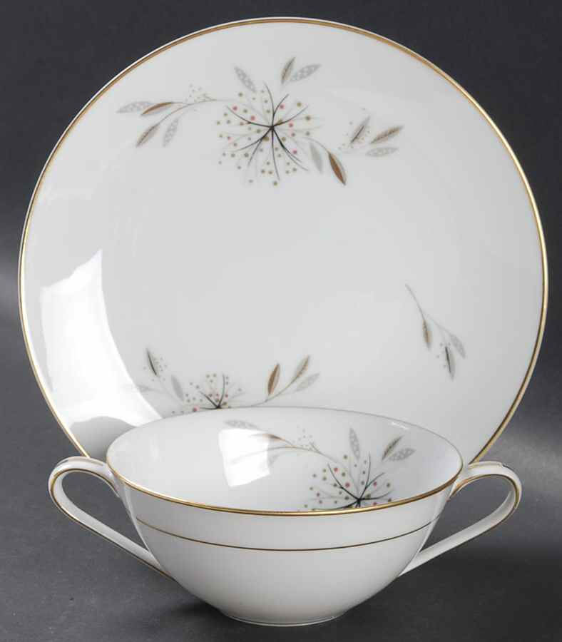 Helene Flat Cream Soup Bowl & Saucer Set by Noritake-1
