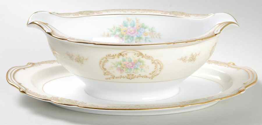 Hertha Gravy Boat with Attached Underplate by Noritake-1