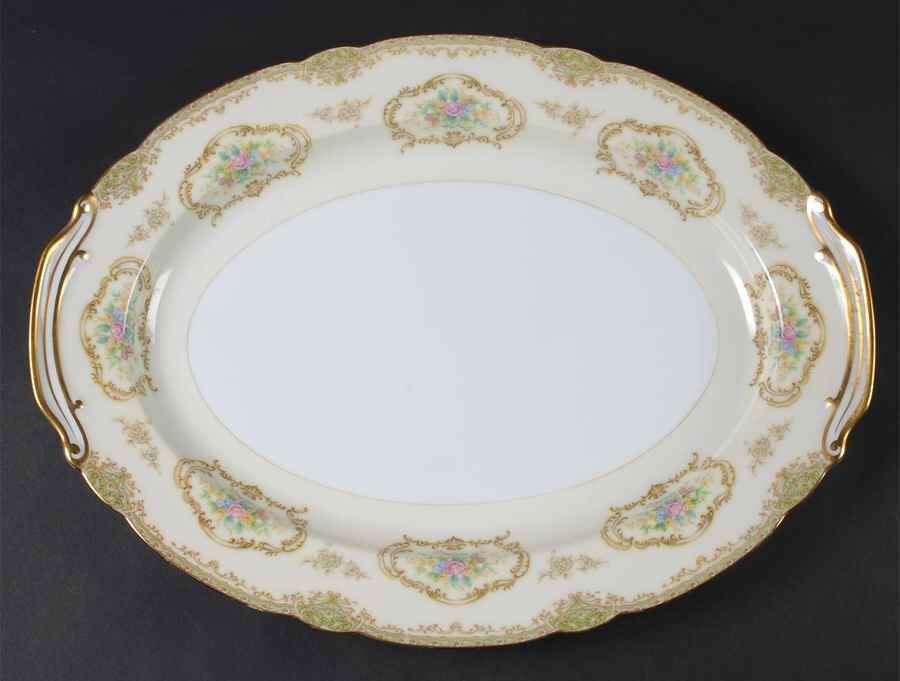 Hertha 16" Oval Serving Platter by Noritake-1